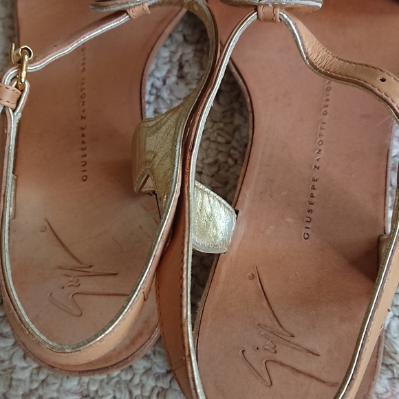 Giuseppe Zanotti Tan Sandals with Gold embellishment size 36 - Picture 6 of 12